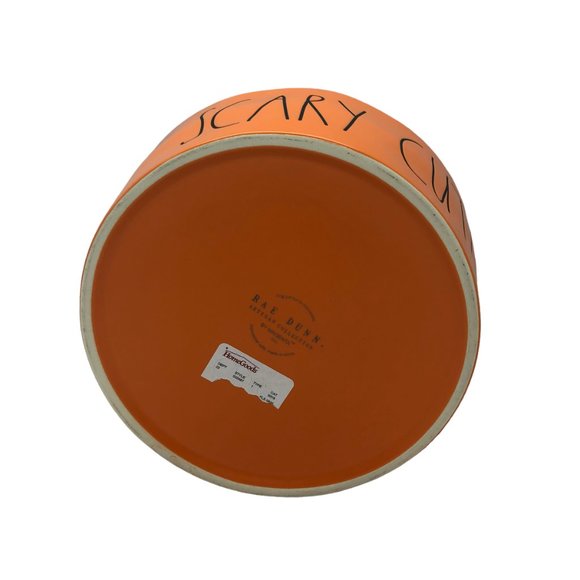 Rae Dunn Orange SCARY CUTE Black LL Halloween XL Ceramic Pet Candy Bowl NEW - Picture 7 of 7